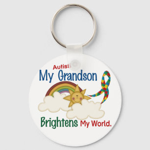 Autism BRIGHTENS MY WORLD 1 Grandson Sleutelhanger