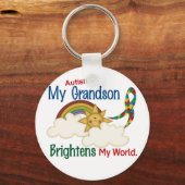 Autism BRIGHTENS MY WORLD 1 Grandson Sleutelhanger (Voorkant)