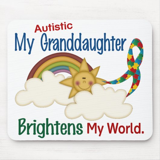 Autism BRIGHTENS MY WORLD 1-kleindochter Muismat (Voorkant)