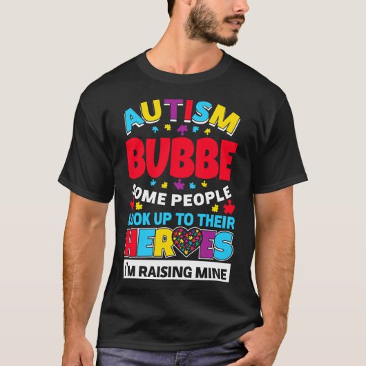 Autism Bubbe mensen kijken op hun helden in de Mi T-shirt (Voorkant)