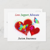 Autism Butterflies in het hart Briefkaart (Voorkant / Achterkant)