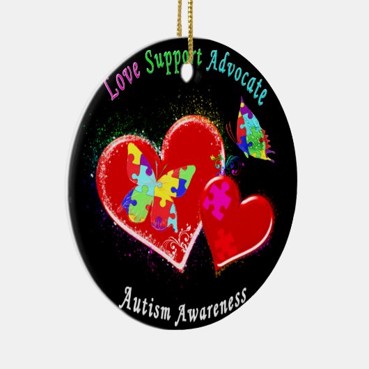 Autism Butterflies in het hart Keramisch Ornament (Rechts)