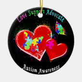 Autism Butterflies in het hart Keramisch Ornament (Voorkant)