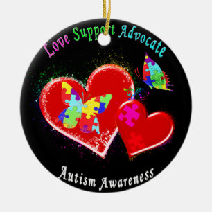 Autism Butterflies in het hart Keramisch Ornament