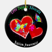 Autism Butterflies in het hart Keramisch Ornament (Achterkant)