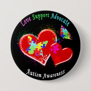 Autism Butterflies in het hart Ronde Button 7,6 Cm
