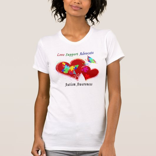 Autism Butterflies in het hart T-shirt (Voorkant)