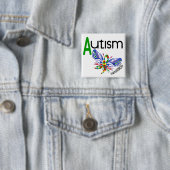 AUTISM Butterfly 3.1 Vierkante Button 5,1 Cm (In situ)