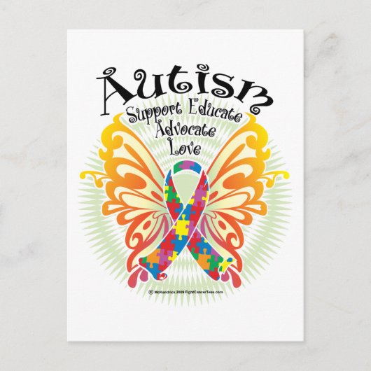 Autism Butterfly 3 Briefkaart (Voorkant)