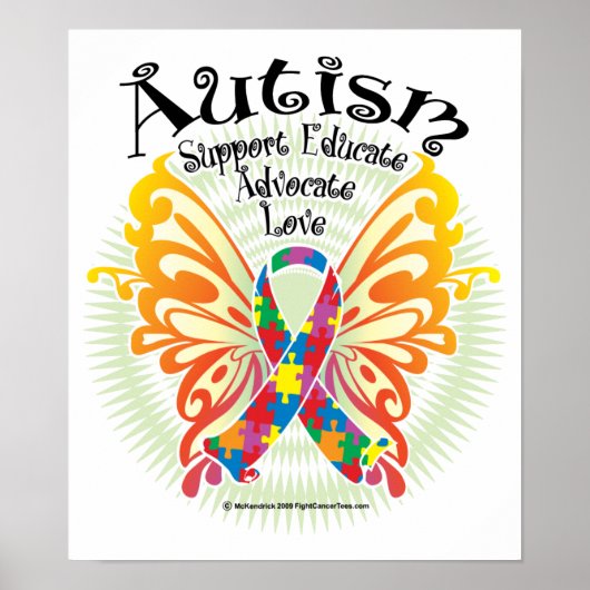 Autism Butterfly 3 Poster (Voorkant)