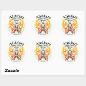 Autism Butterfly 3 Ronde Sticker (Vel)