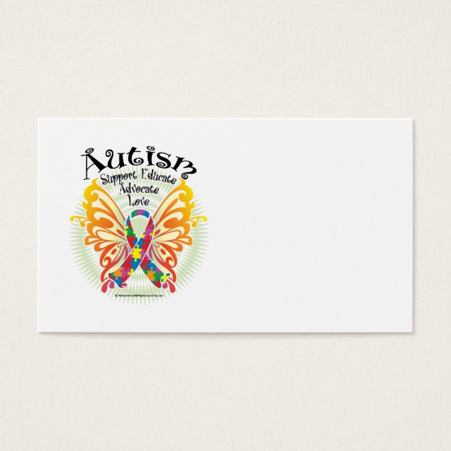 Autism Butterfly 3 Visitekaartjes (Voorkant)
