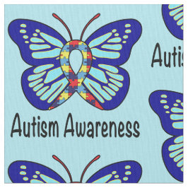 Autism Butterfly Awareness Ribbon Stof