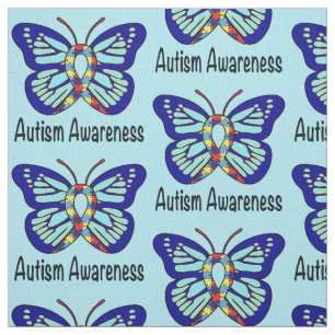 Autism Butterfly Awareness Ribbon Stof