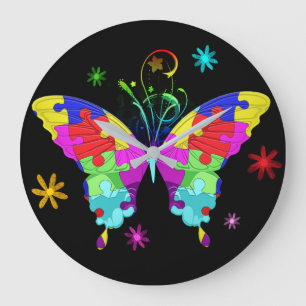 Autism Butterfly Grote Klok