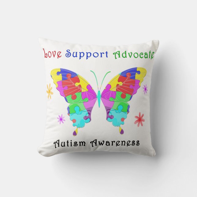Autism Butterfly Kussen (Voorkant)