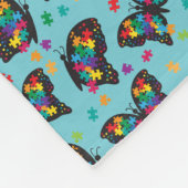 Autism Butterfly Puzzle Pattern Fleece Deken (Hoek)