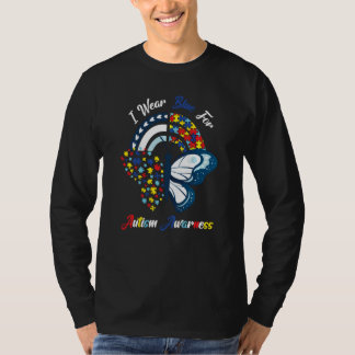 Autism Butterfly regenboog I Draag blauw voor auti T-shirt