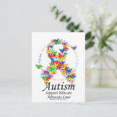 Autism Butterfly Ribbon Briefkaart (Staand voorkant)