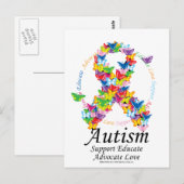 Autism Butterfly Ribbon Briefkaart (Voorkant / Achterkant)