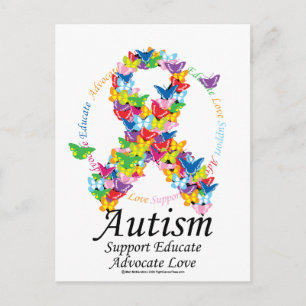 Autism Butterfly Ribbon Briefkaart
