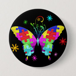 Autism Butterfly Ronde Button 7,6 Cm