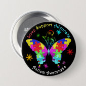 Autism Butterfly Ronde Button 7,6 Cm (Voorkant /achterkant)