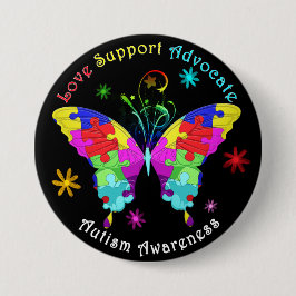 Autism Butterfly Ronde Button 7,6 Cm