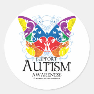Autism Butterfly Ronde Sticker