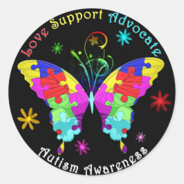 Autism Butterfly Ronde Sticker