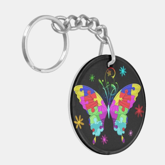 Autism Butterfly Sleutelhanger (Voorkant Links)