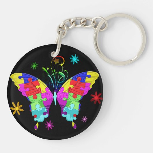 Autism Butterfly Sleutelhanger (Achterkant)