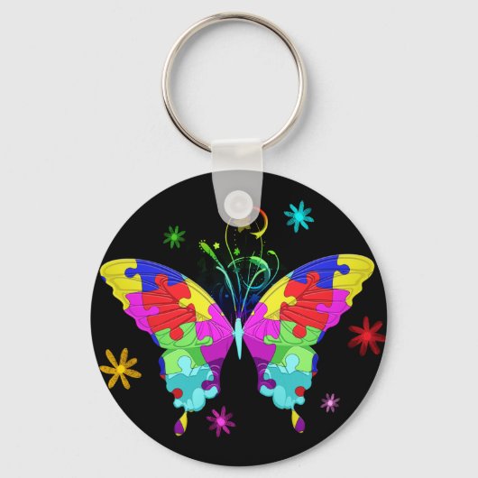 Autism Butterfly Sleutelhanger (Voorkant)