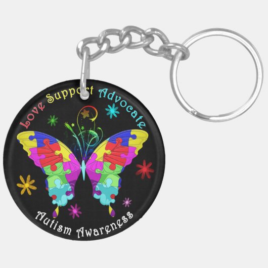 Autism Butterfly Sleutelhanger (Achterkant Rechts)