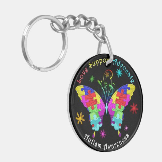 Autism Butterfly Sleutelhanger (Voorkant Links)