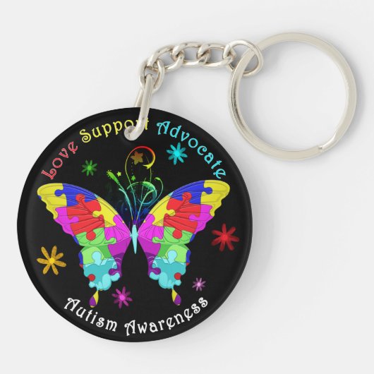 Autism Butterfly Sleutelhanger (Achterkant)