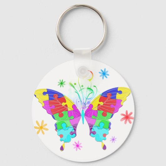 Autism Butterfly Sleutelhanger (Voorkant)