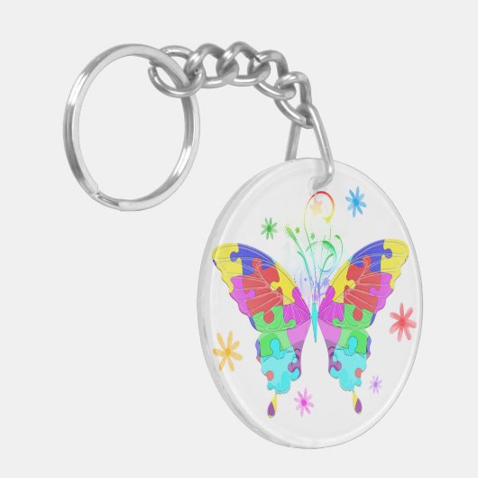 Autism Butterfly Sleutelhanger (Voorkant Links)