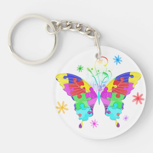 Autism Butterfly Sleutelhanger (Voorkant)