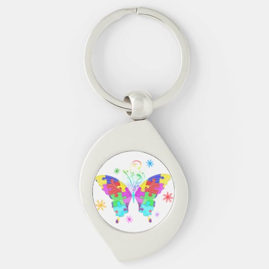 Autism Butterfly Sleutelhanger (Voorkant)