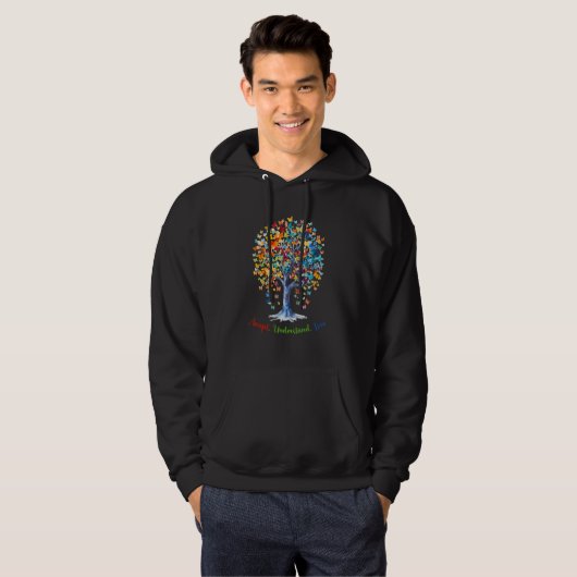 Autism Butterfly Tree - Acceptance, Understanding, Hoodie (Voorkant volledig)