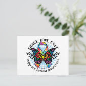 Autism Butterfly Tribal 2 Briefkaart (Staand voorkant)