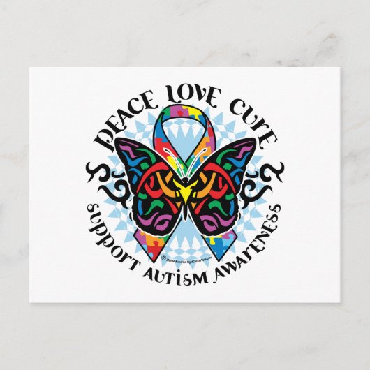 Autism Butterfly Tribal 2 Briefkaart (Voorkant)