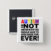 Autism-Button Vierkante Button 5,1 Cm (Voorkant /achterkant)