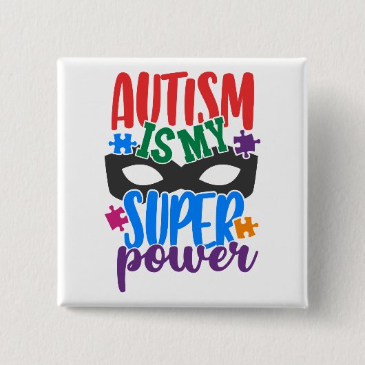 Autism-Button Vierkante Button 5,1 Cm (Voorkant)