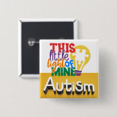 Autism-Button Vierkante Button 5,1 Cm (Voorkant /achterkant)