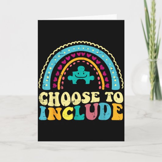Autism Choose To Include Retro Aware Groovy Women  Kaart (Voorkant)