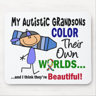 Autism COLOR HUN EIGEN WOORDEN Grandsons Muismat