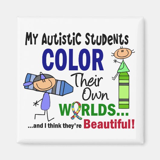 Autism COLOR HUN EIGEN WORLDS-studenten Magneet (Voorkant)
