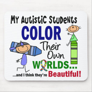 Autism COLOR HUN EIGEN WORLDS-studenten Muismat